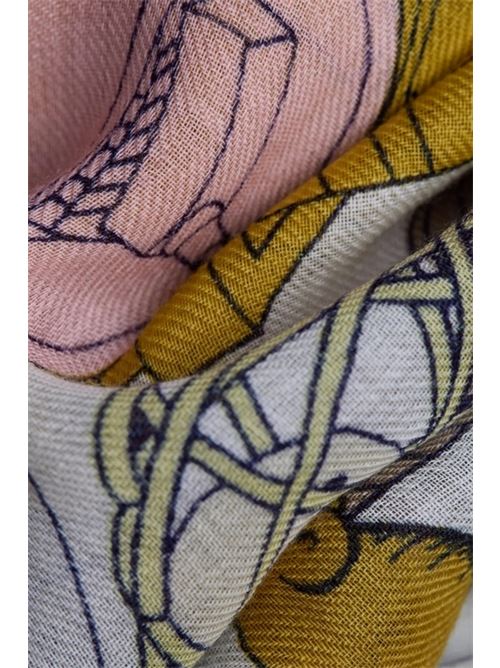 stola donna fantasia gatti rosa e giallo Inoui Editions | ETOLE 70 TOKYOPINK